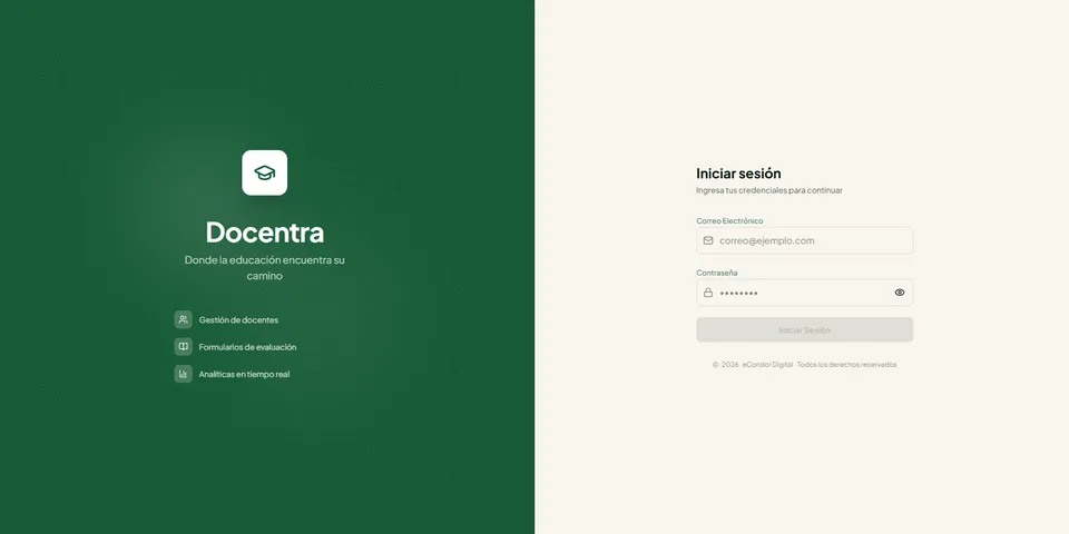 Captura del proyecto Docentra