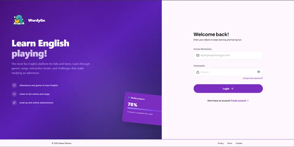 Captura del proyecto WordyGo